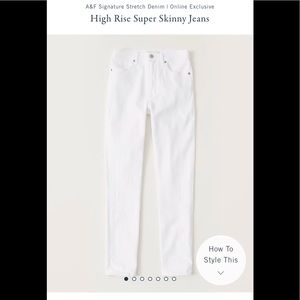 High Rise Super Skinny White Jeans